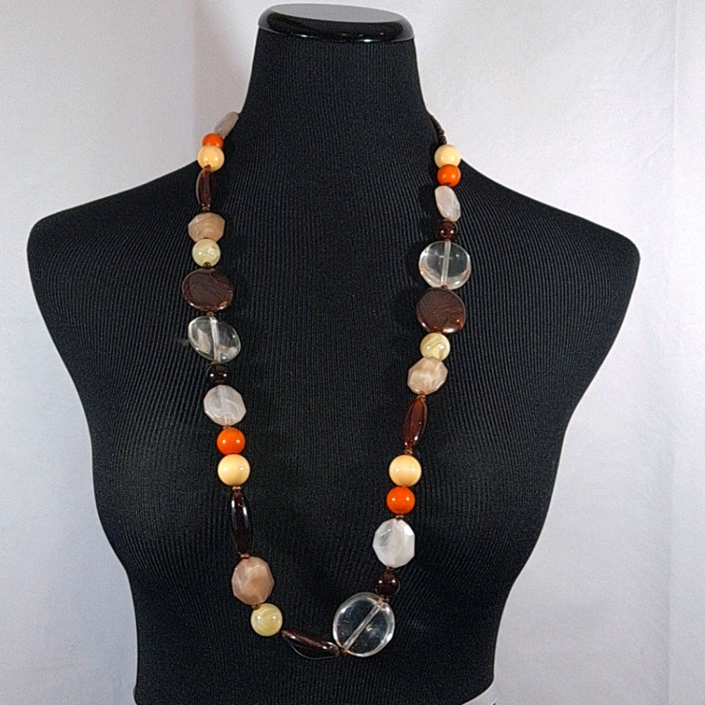 Long Statement Piece Beaded Necklace Large Costume Jewelry